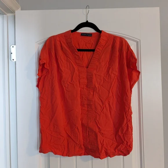 Peruzzi Orange Rouched Front Top - Picture 2 of 5